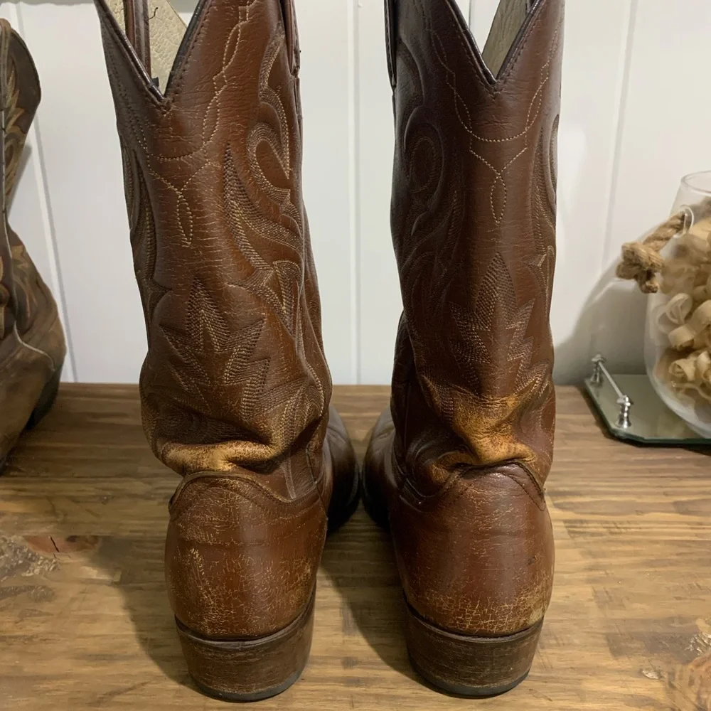 Dan Post Men’s Brown Tan Cowboy Boots (Milwaukee), 11D - Picture 6 of 13